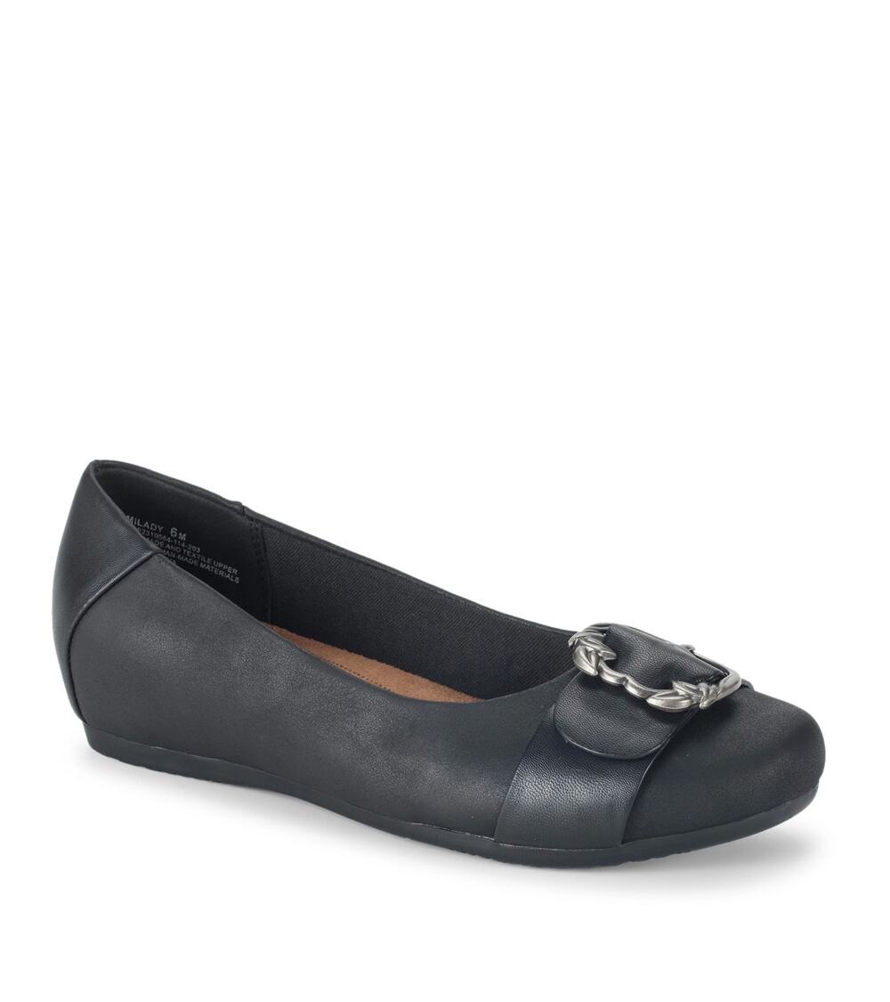 NEW! Baretraps Milady Womens Round Closed Toe Slip-On Shoe 9M Black
